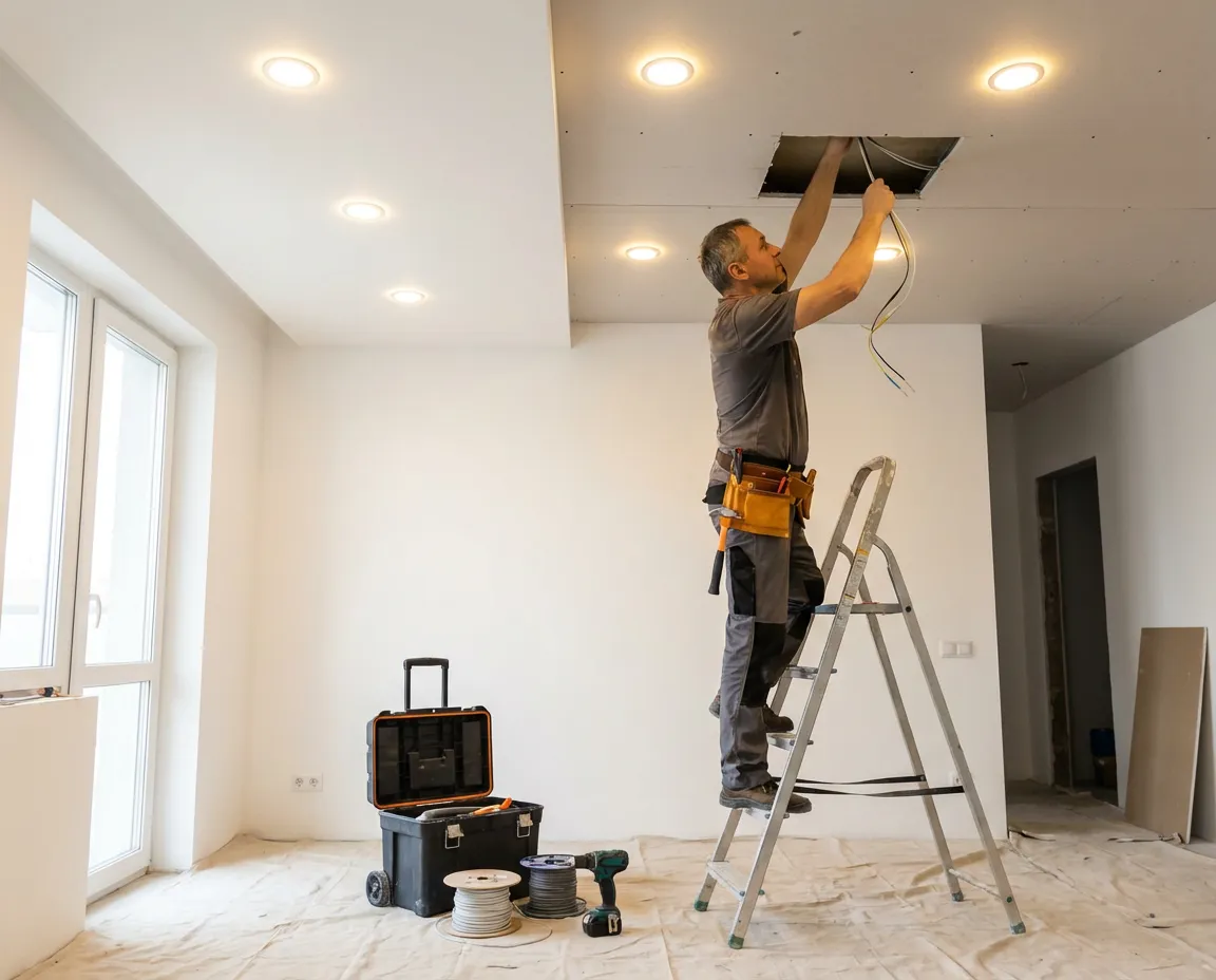 Electrician at work