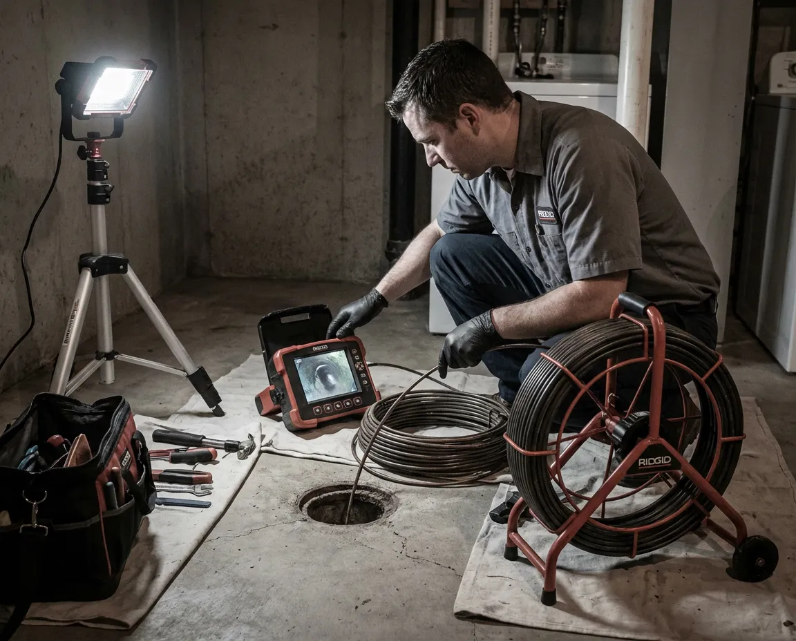Plumber at work